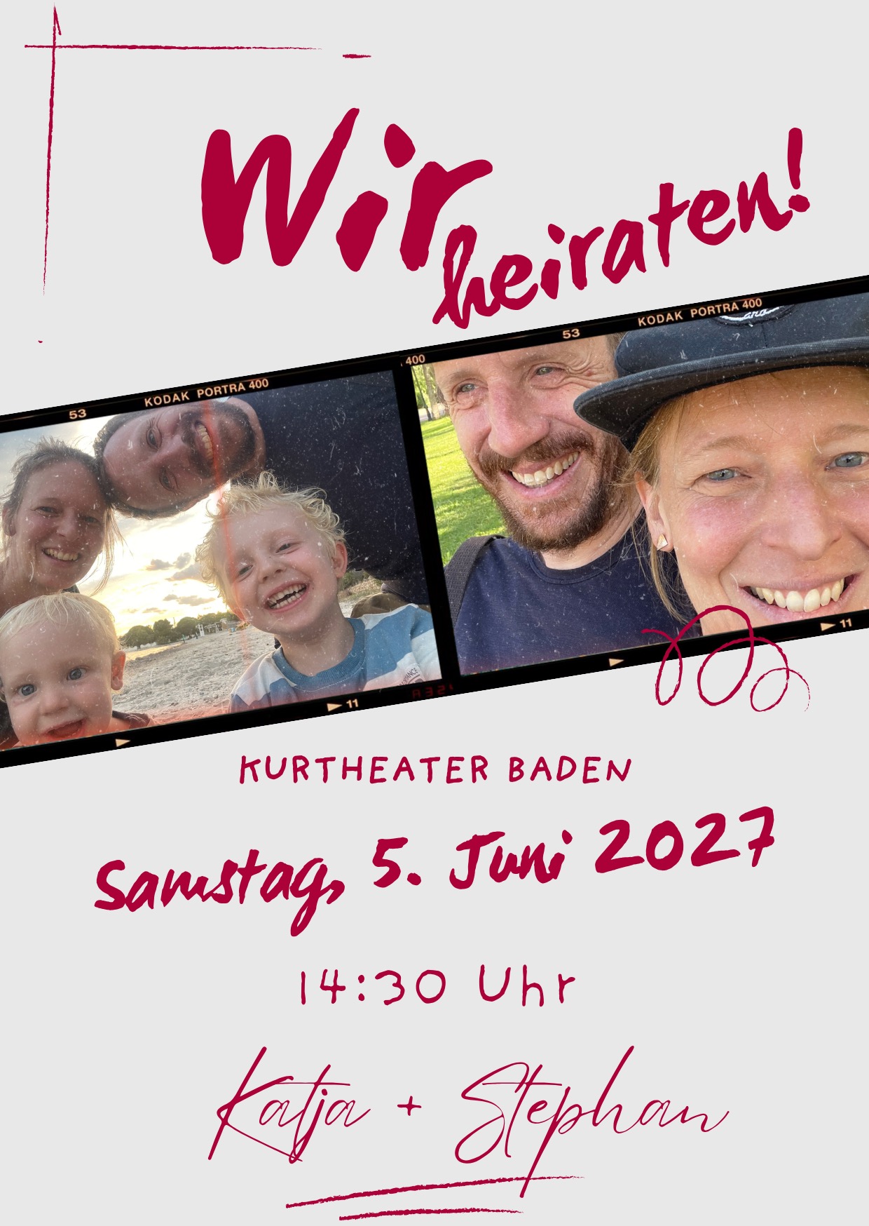 Selfie der ganzen Familie am See